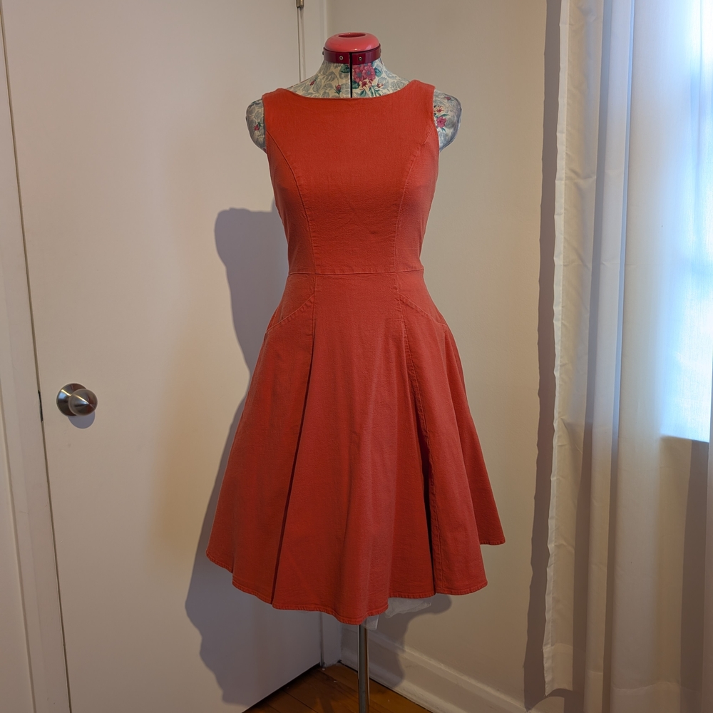 Collectif Orange Midi Dress